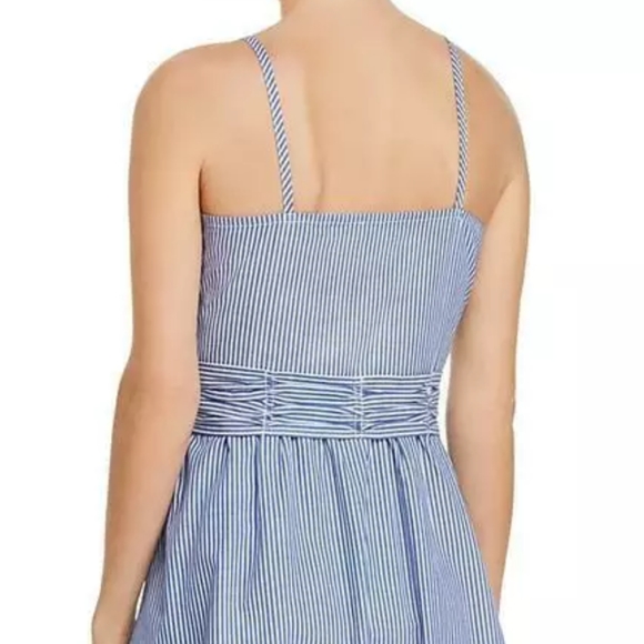 CUPIO blue/white sleeveless faux wrap dress M nwt - Picture 4 of 9